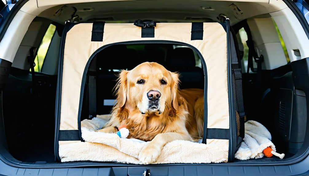 crash safe dog crate setup