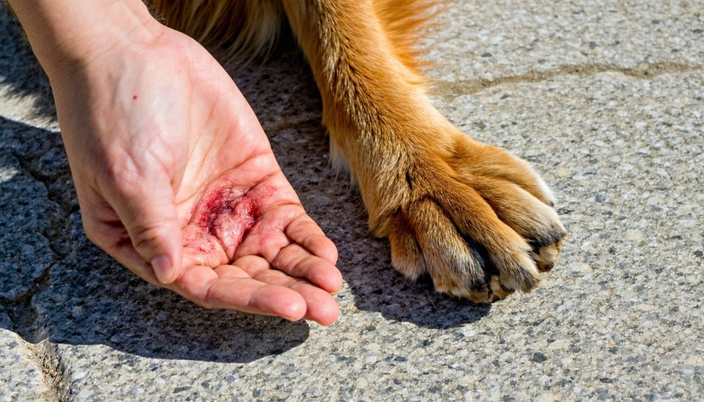 hot granite paw burns danger