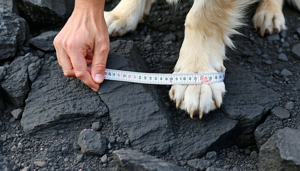 measure paw for tight fit