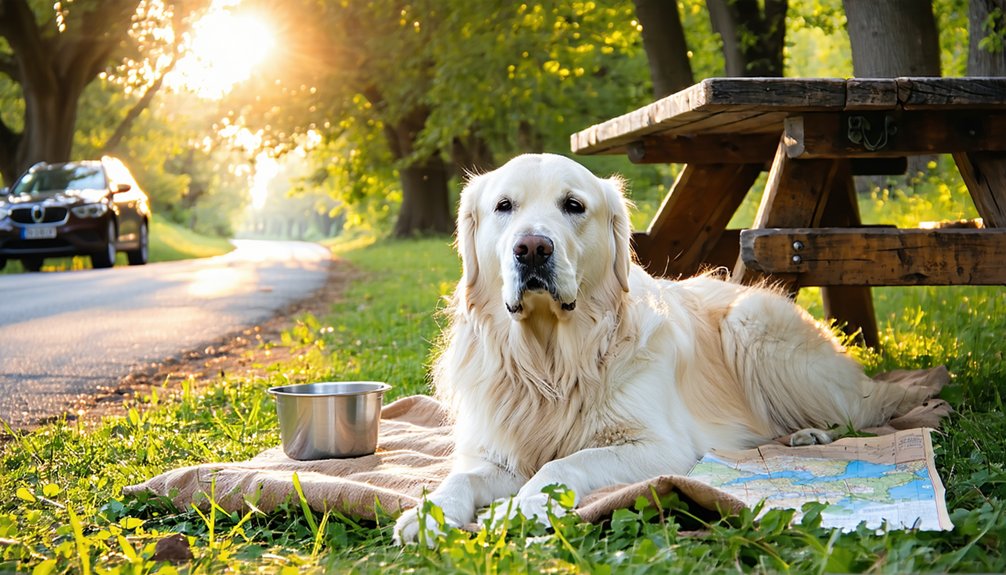 senior anxious dog breaks