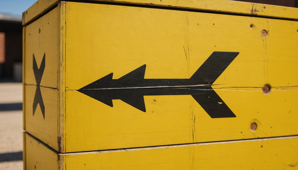 arrows indicate upright positioning