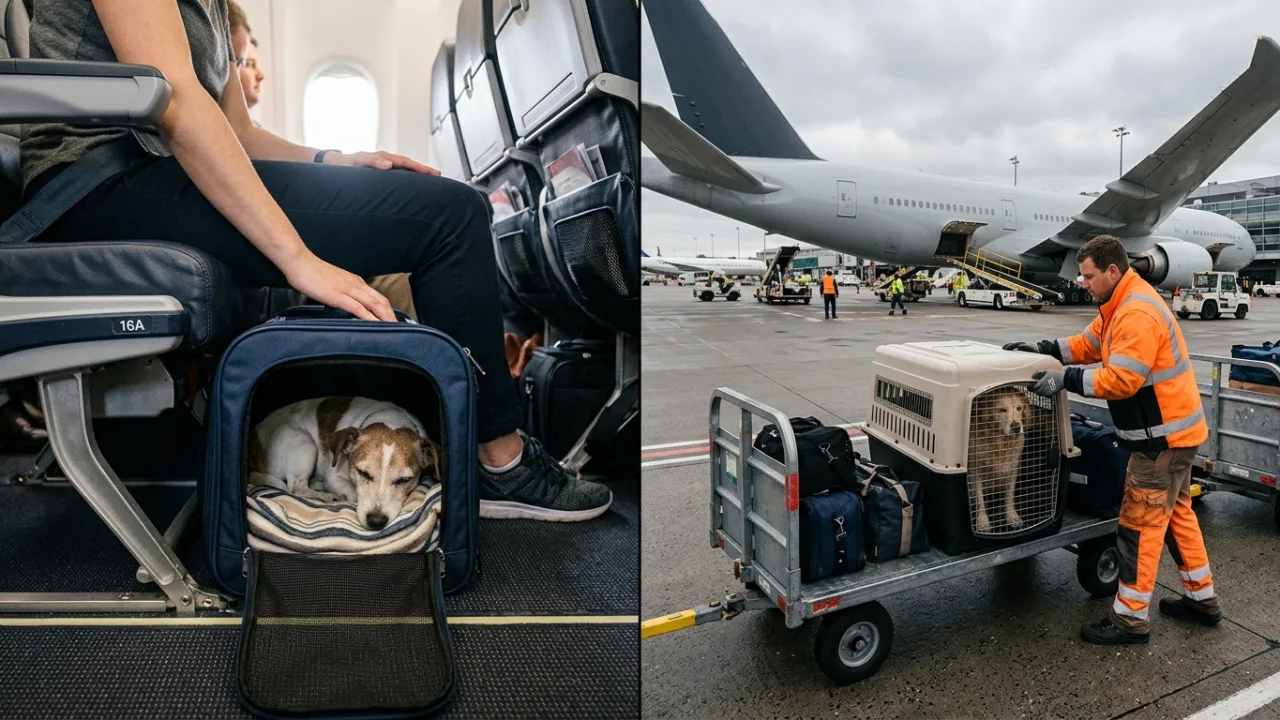 Cabin vs cargo travel — Flying with a Senior Dog: Extra Precautions Airlines Don't Tell You About