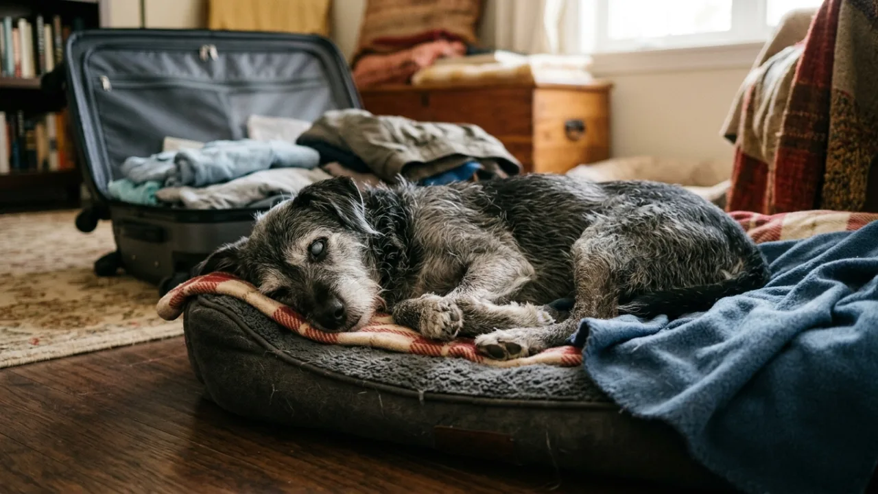 Post-flight recovery moment — Flying with a Deaf or Blind Dog: The Extra Prep Most Guides Skip