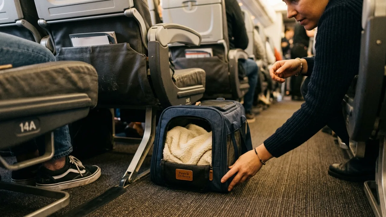 Section image – airline boarding process with a pet — Does Airline Elite Status Actually Affect Pet Fees and Priority Handlin