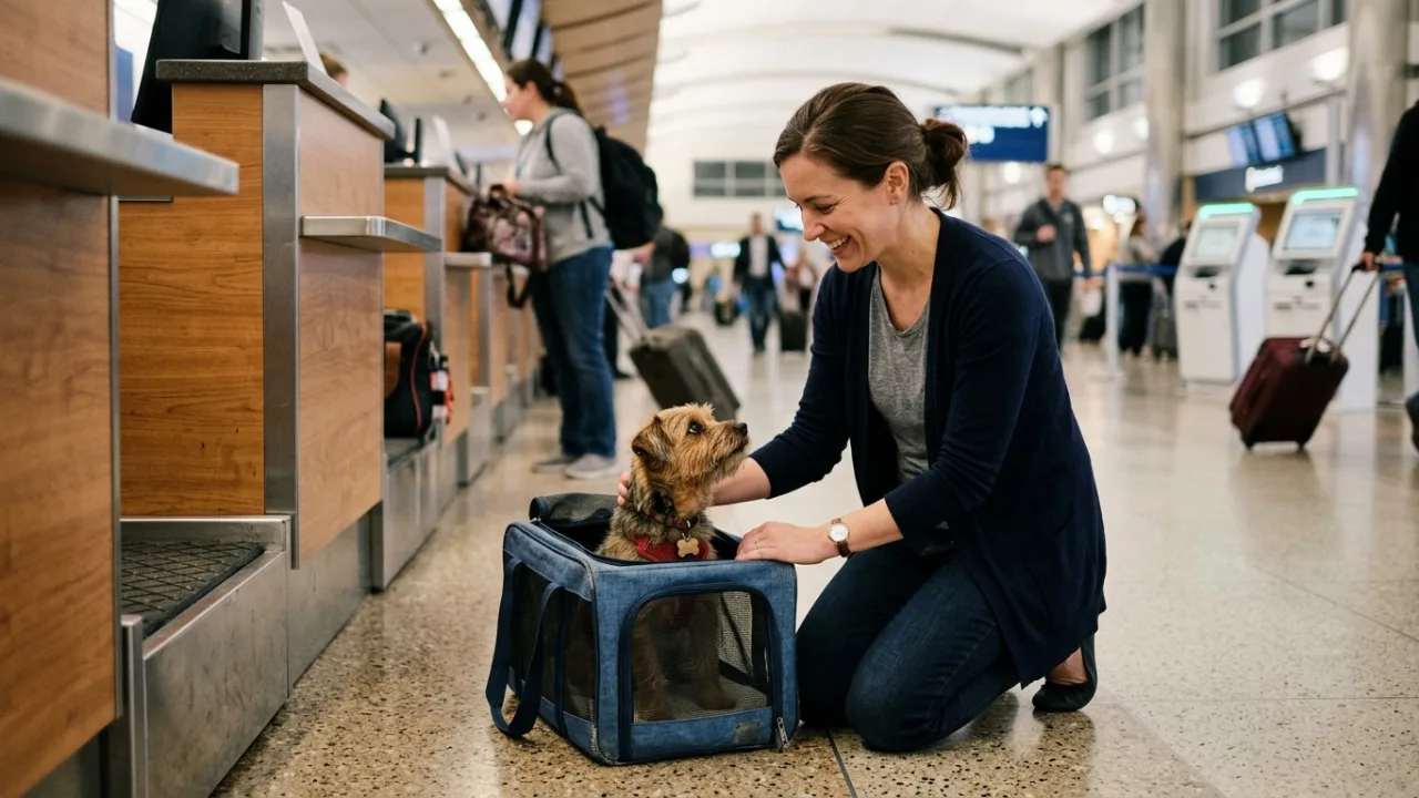 Section image - airport check-in with pet — Low-Cost Carriers and Pets: Which Budget Airlines Actually Allow Dogs
