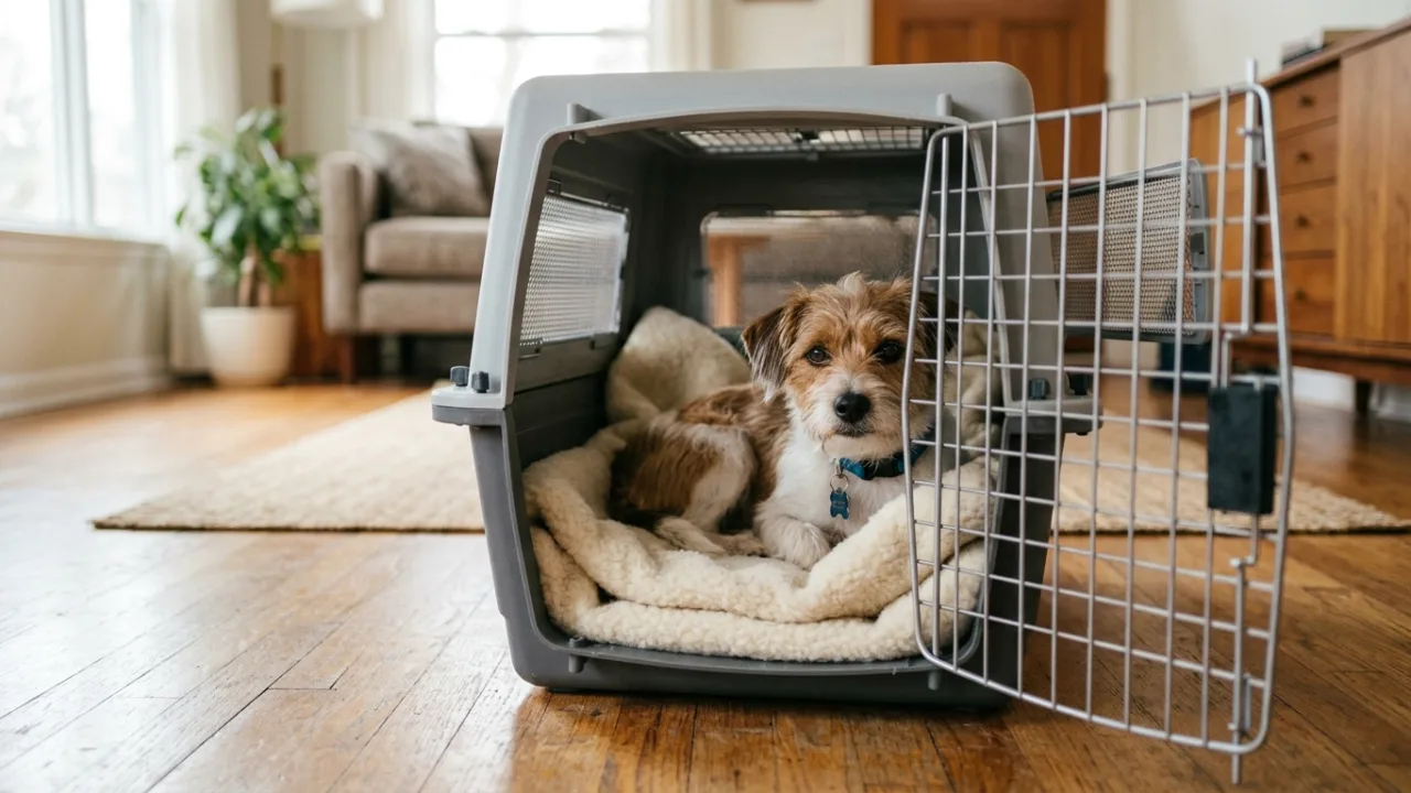 Section image on crate training and preparation — Red-Eye vs Daytime Flights: Which Is Really Less Stressful for a Dog?