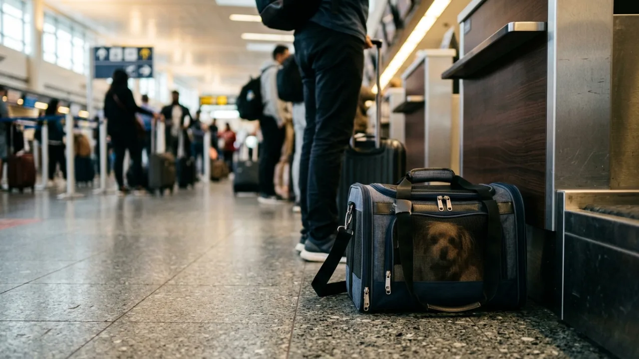 Airport check-in scenario — Service Dog vs. Emotional Support Animal vs. Therapy Dog: The Legal Differences That Matter for T