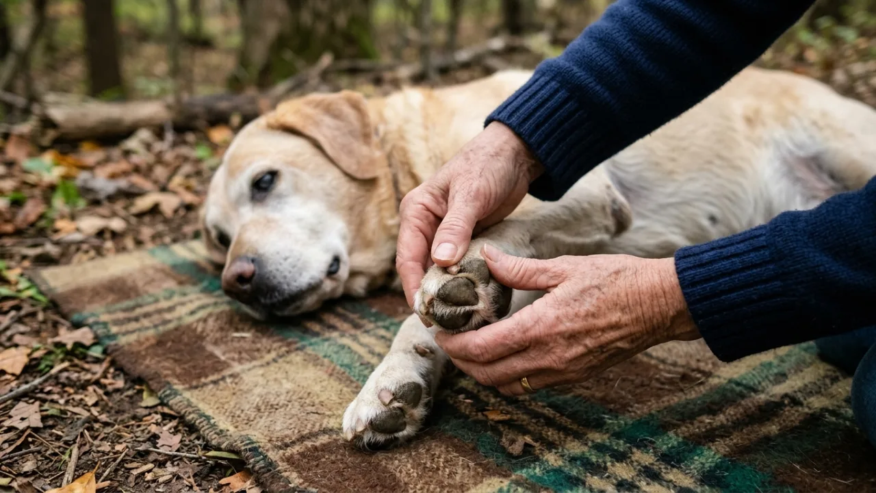 Illustrating the pre-hike/post-hike check routine — When to Retire a Senior Trail Dog: Honest Signs It's Time to Scale Back