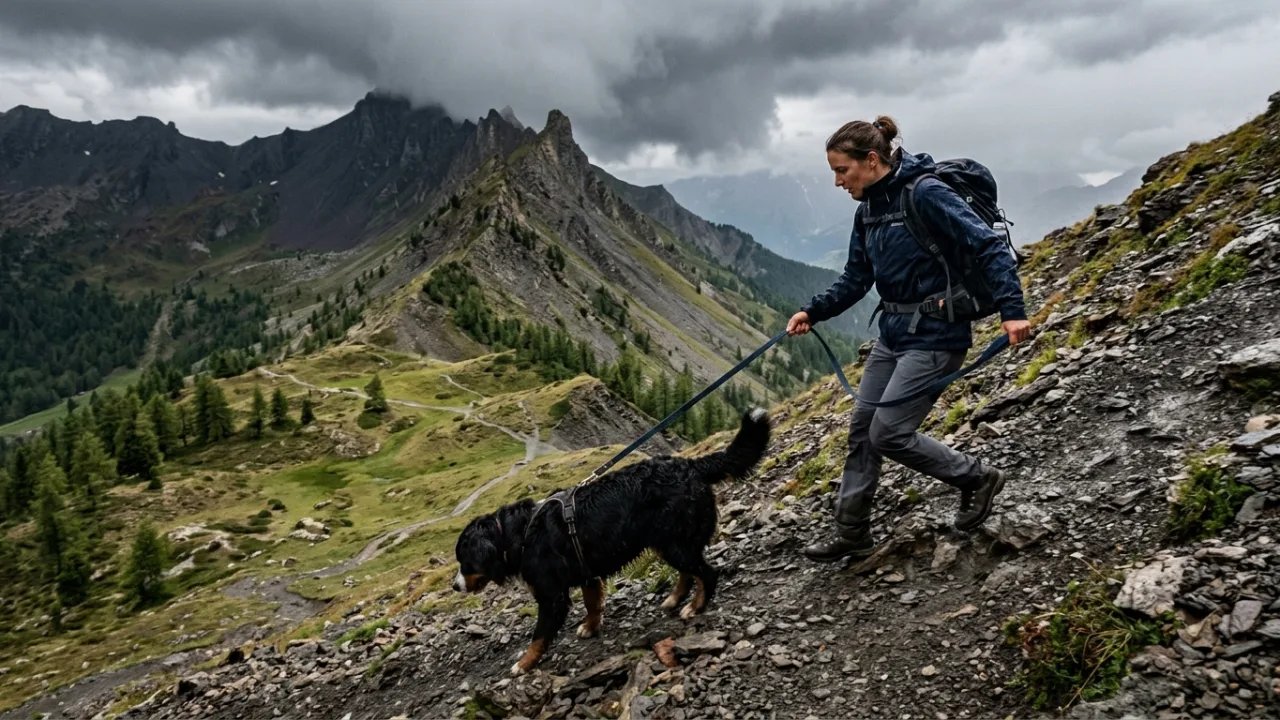 Illustrative diagram support image for the descent/decision-point section — Lightning on Exposed Ridgelines: A Dog-Specific E